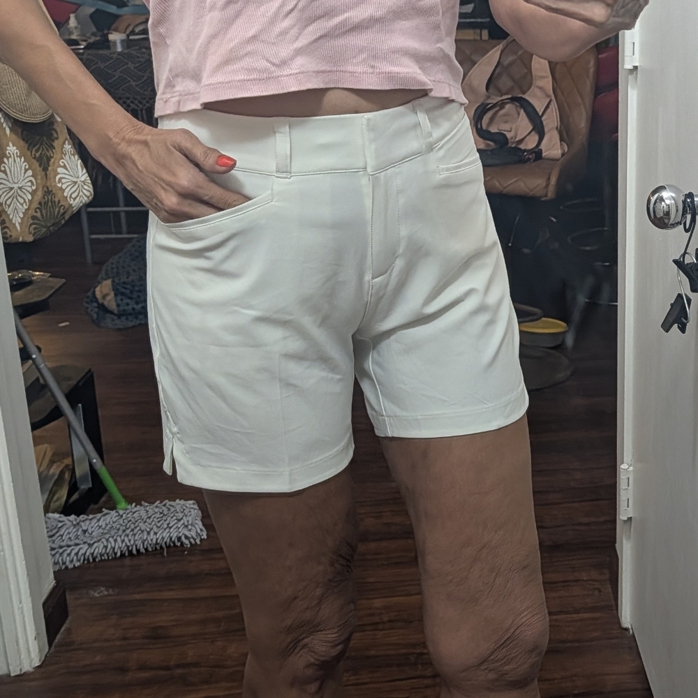 Adidas Women 5 inch Primegreen Golf Short White GK8495 Size 4 NWT